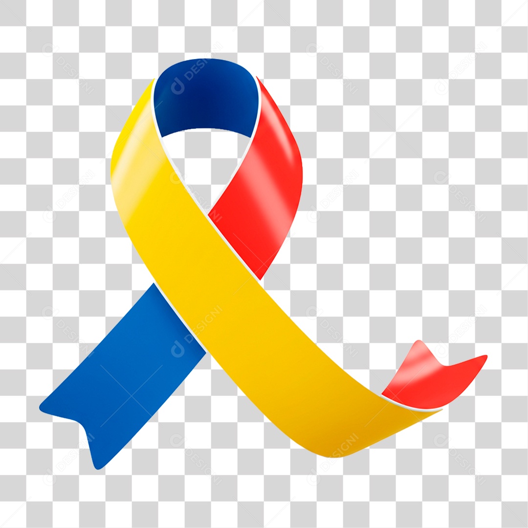 Fita com as Cores do Autismo PNG Transparente