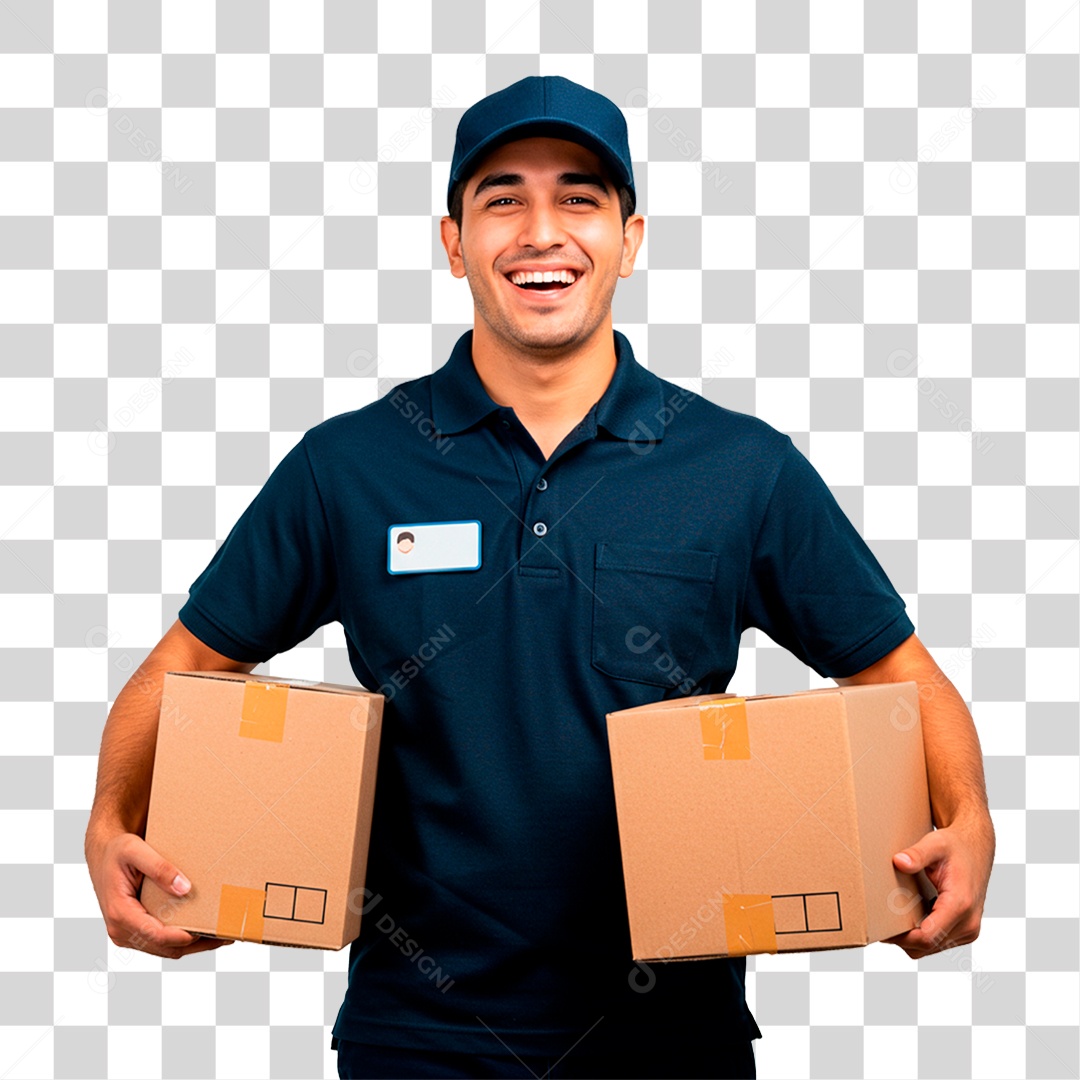 Homem Segurando Caixa PNG Transparente