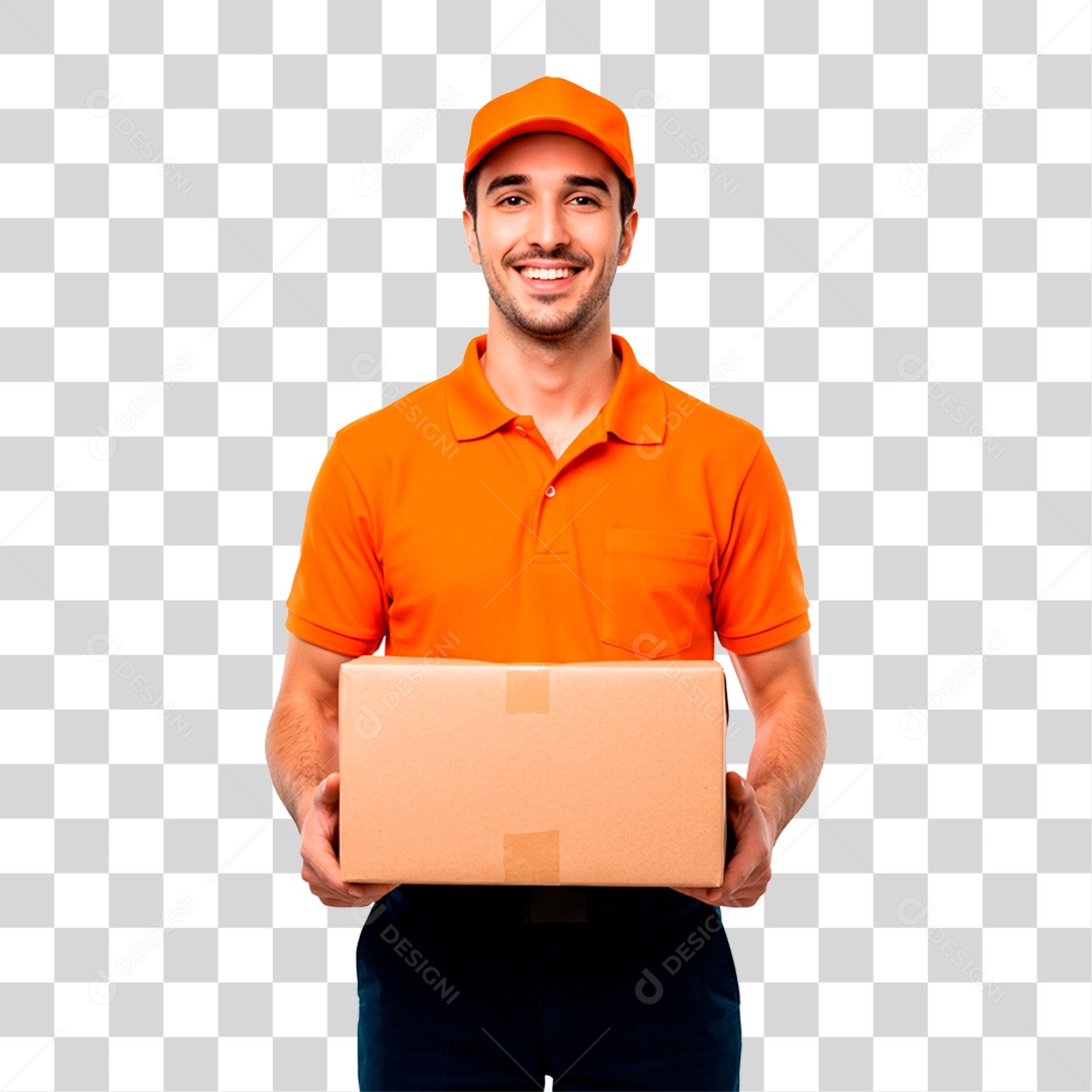 Homem Segurando Caixa PNG Transparente