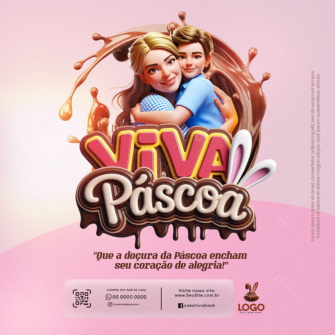 Viva a Páscoa Promoções Social Media PSD Editável