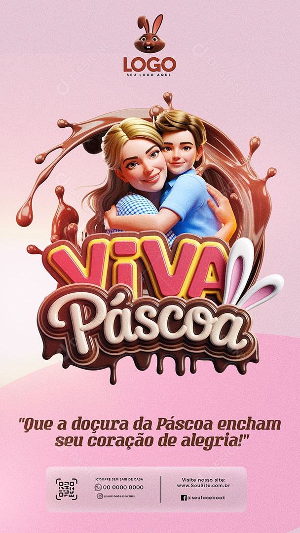 Story Viva a Páscoa Promoções Social Media PSD Editável