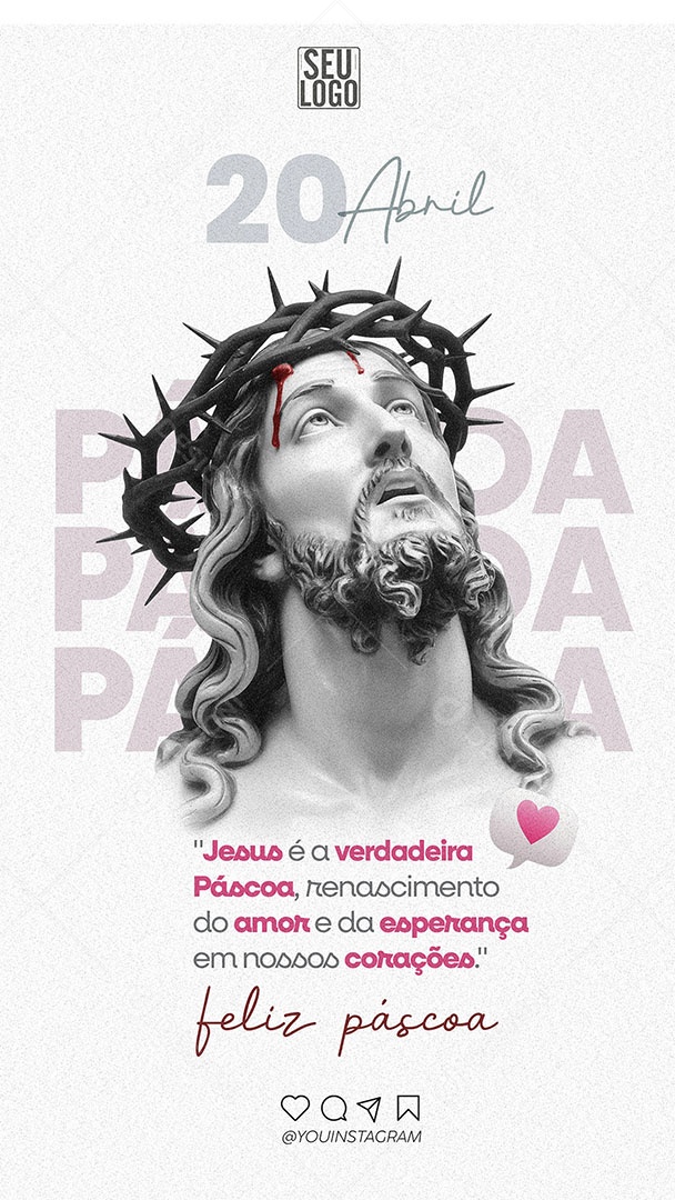 Story Feliz Páscoa 20 de Abril Social Media PSD Editável