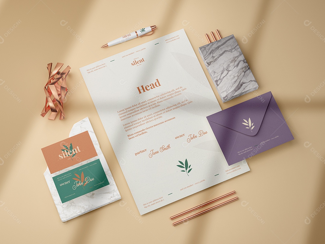 Papelaria Mockup PSD Editável