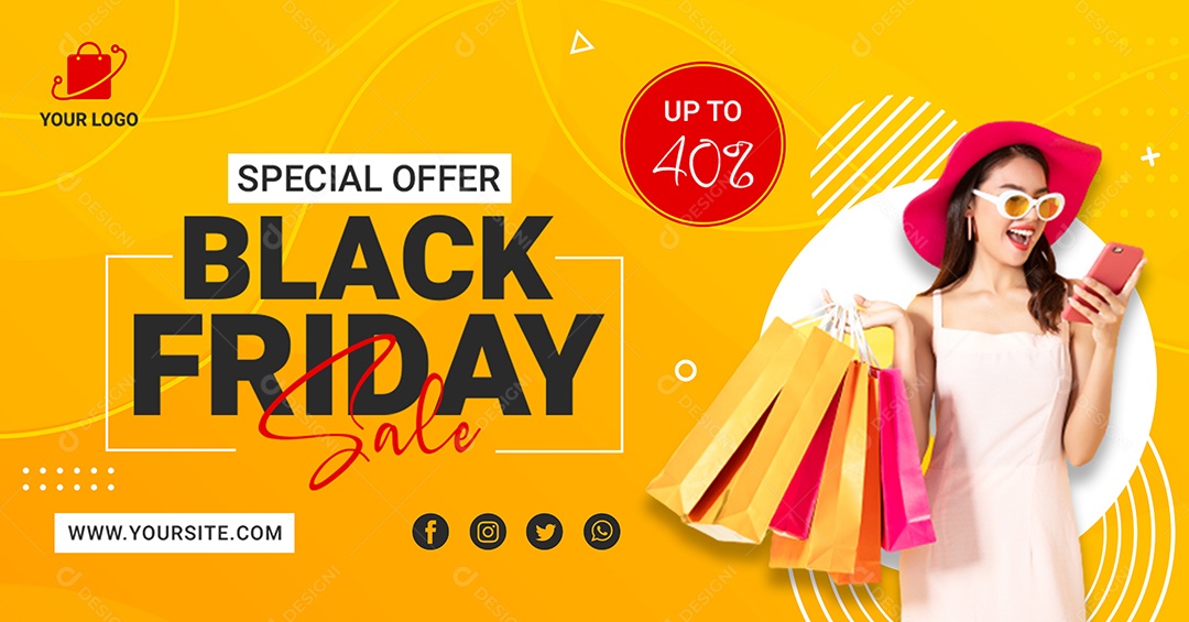 Sexta Feira Preta Oferta Especial Social Media PSD Editável