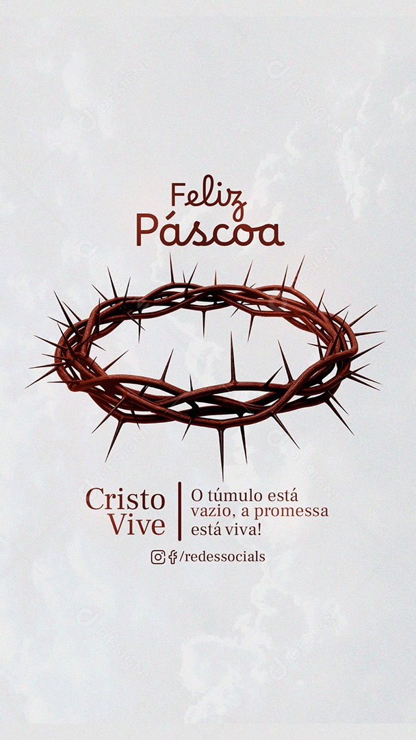 Story Feed Feliz Páscoa Cristo Vive Social Media PSD Editável