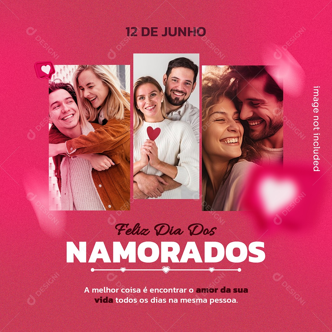 Feliz Dia dos Namorados 12 de Junho Social Media PSD Editável