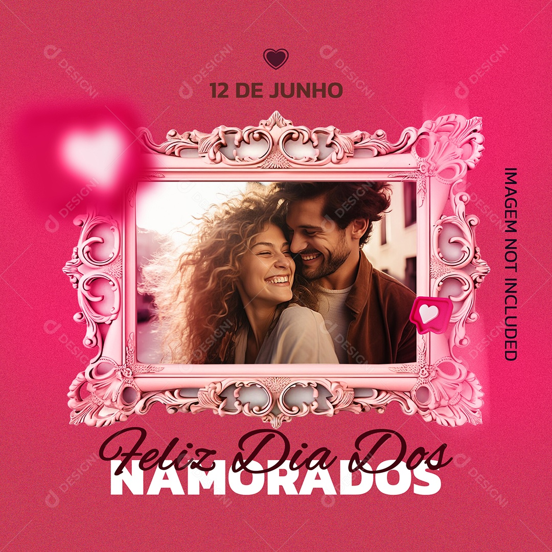 Feliz Dia dos Namorados 12 de Junho Social Media PSD Editável