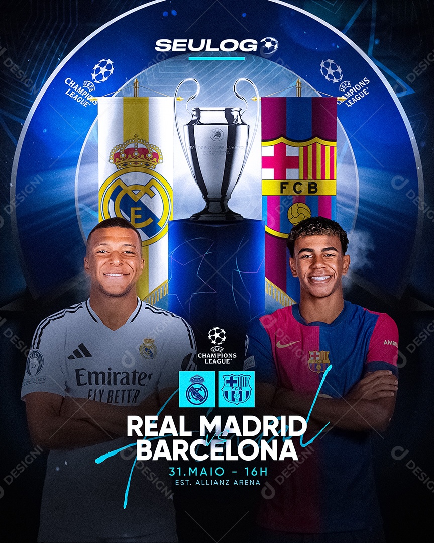 Feed Flyer Jogo de Futebol Social Mídia PSD Editável