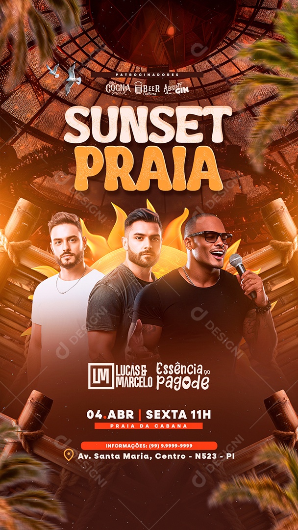 Story Flyer Sunset Praia Social Media PSD Editável