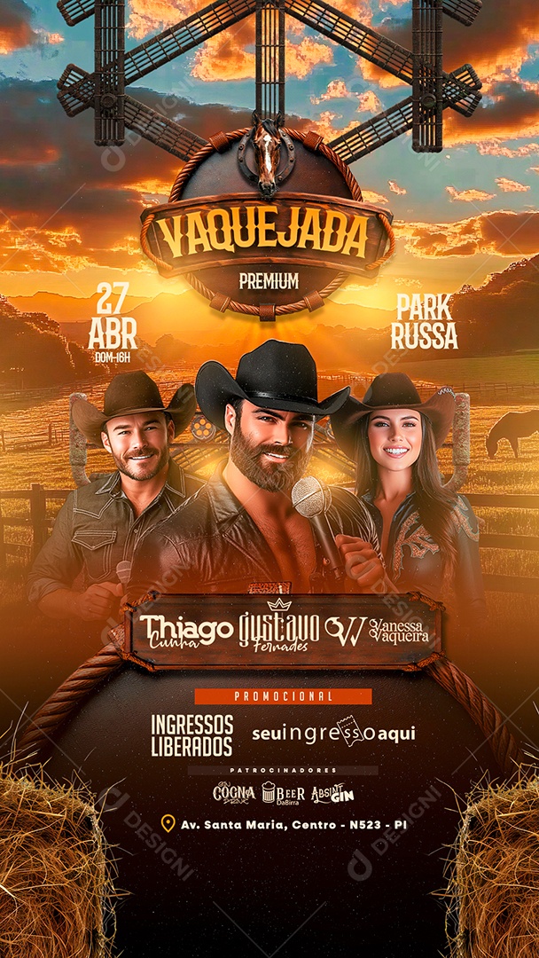 Story Flyer Vaquejada Premium Park Russa Social Media PSD Editável