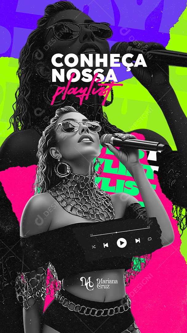Story Flyer Conheça Nossa Playlist Mariana Cruz Social Media PSD Editável