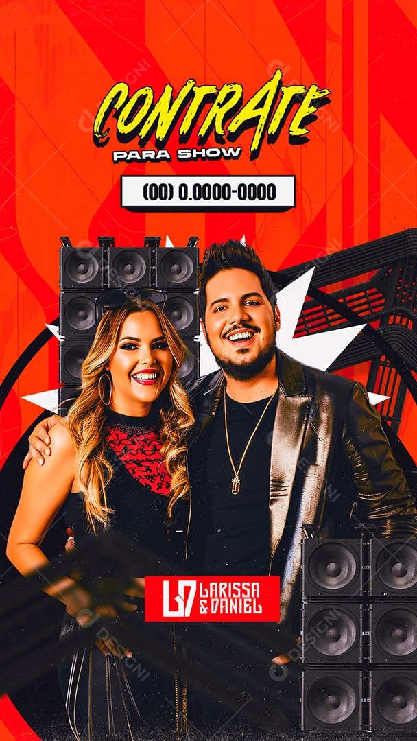 Story Flyer Contrate para Show Larissa e Daniel Social Media PSD Editável