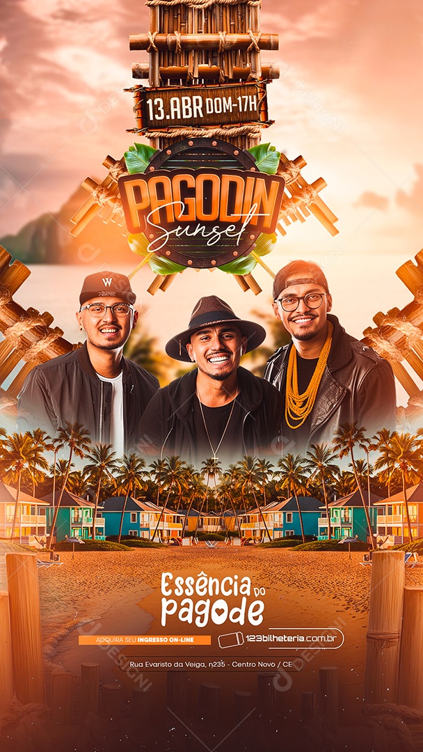 Story Flyer Pagodin Sunset Social Media PSD Editável