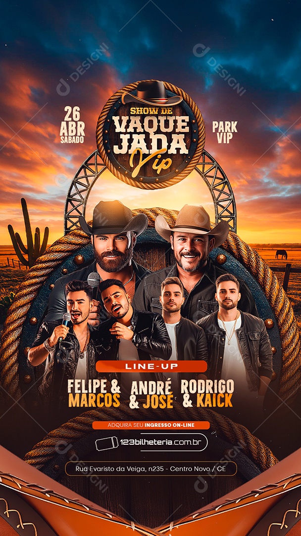 Story Flyer Show de Vaquejada Vip Social Media PSD Editável