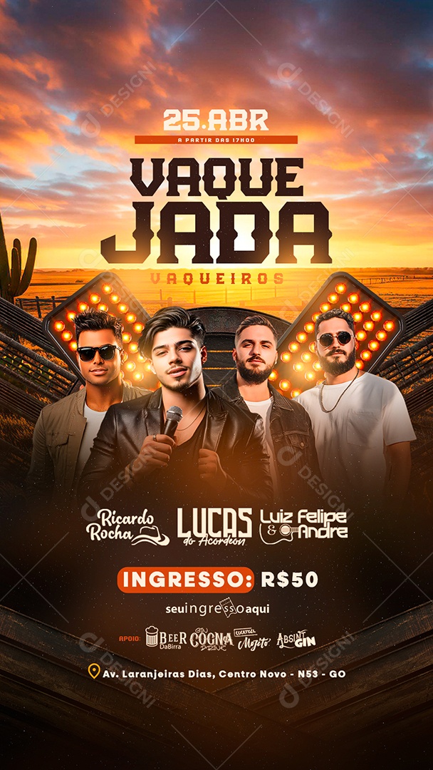 Story Flyer Vaquejada Vaqueiros Social Media PSD Editável