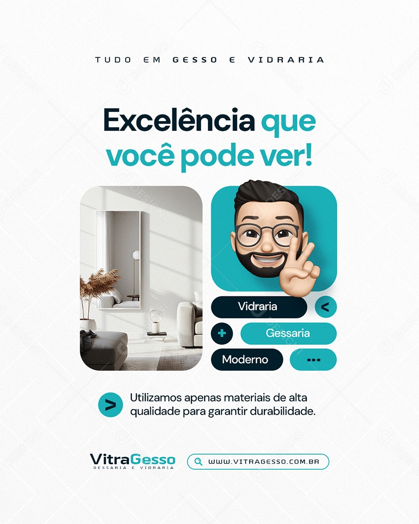 Gessaria Excelência Que Você Pode Ver Social Media PSD Editável