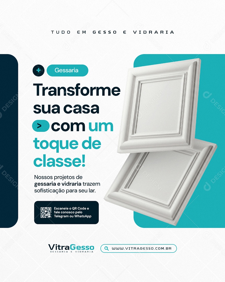 Gessaria Transforme sua Casa com Um Toque de Classe Social Media PSD Editável