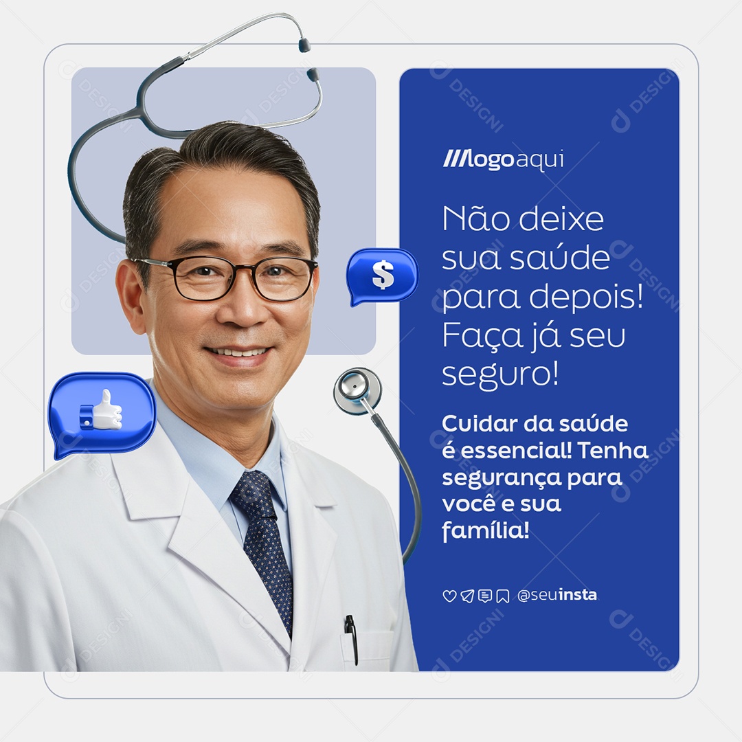 Seguradora Cuidar da Saúde Social Media PSD Editável