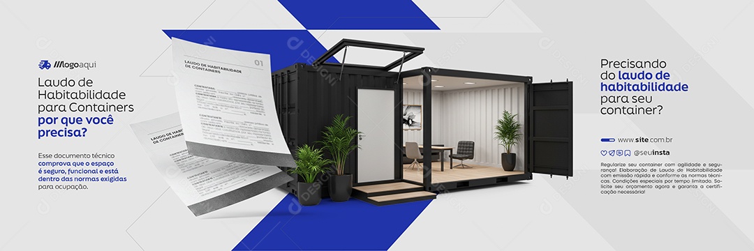 Carrossel Laudo de Containers Por Que Você Precisa Social Media PSD Editável