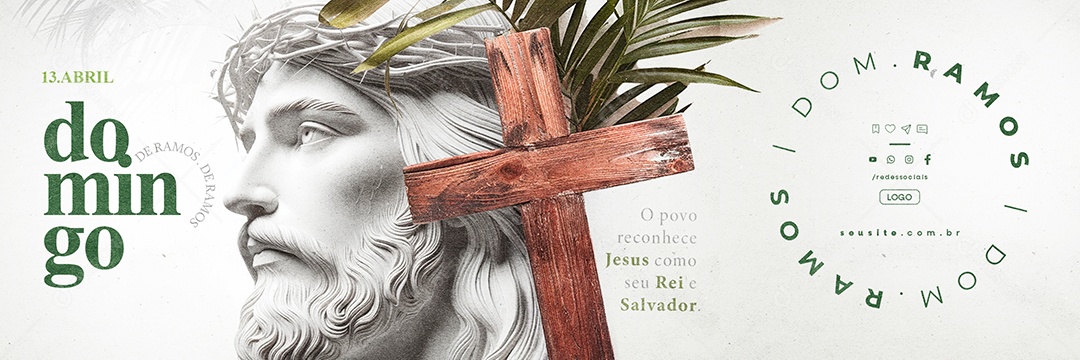 Carrossel Domingo de Ramos 13 de Abril Social Media PSD Editável