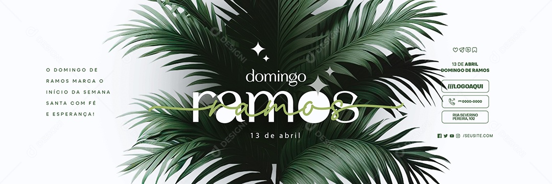 Carrossel Domingo de Ramos 13 de Abril Social Media PSD Editável