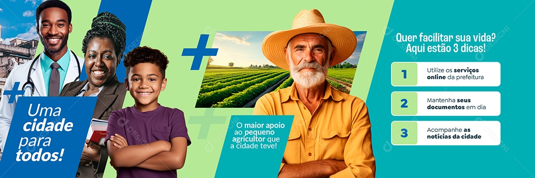 Carrossel Prefeitura Uma Cidade para Todos Social Media PSD Editável