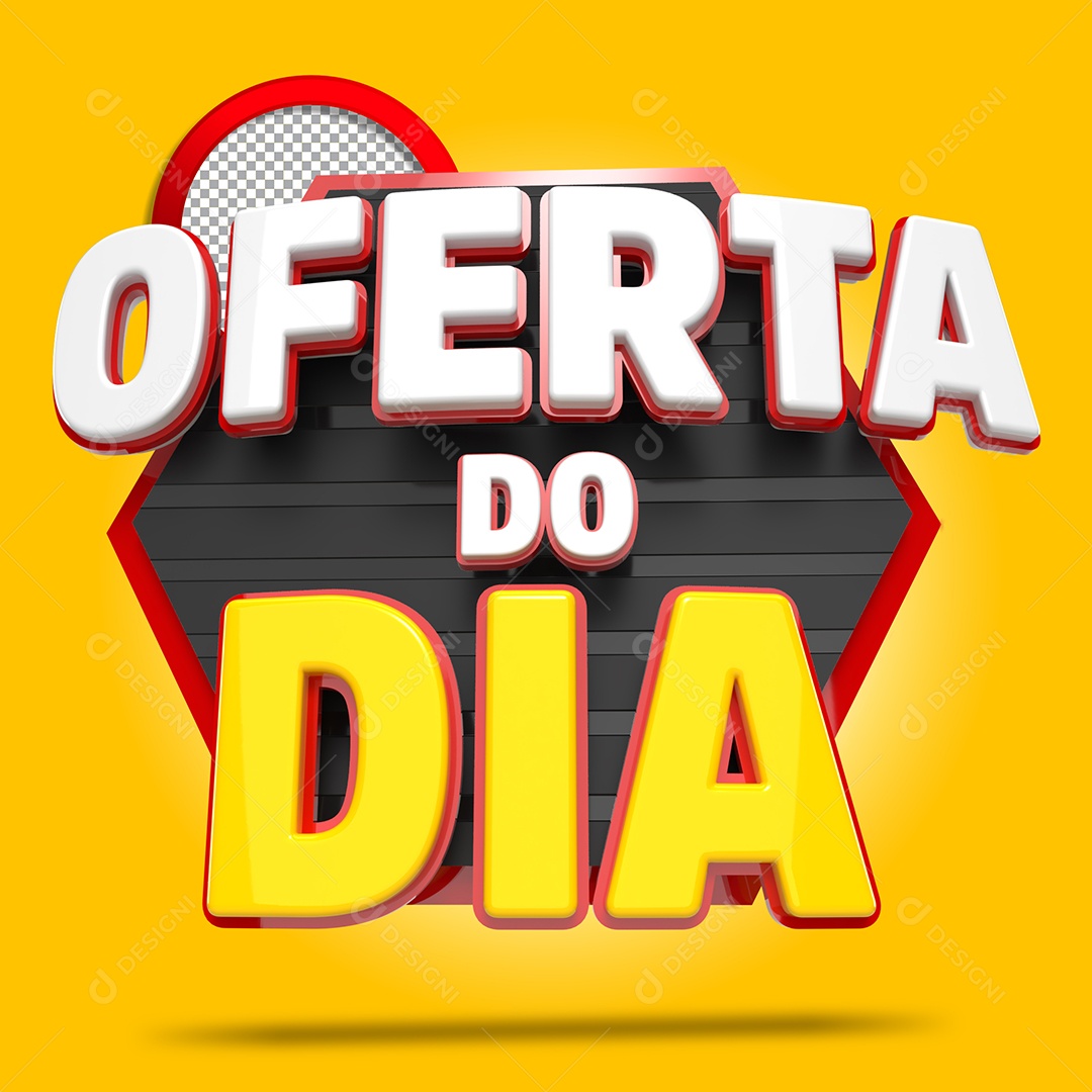 Selo 3D Oferta Do Dia para Composição PSD