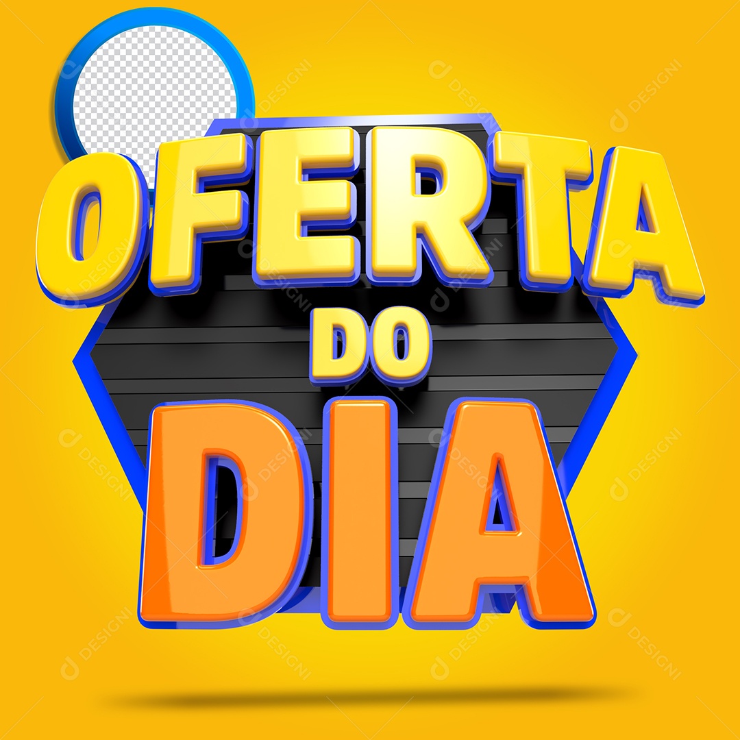 Selo 3D Oferta Do Dia para Composição PSD