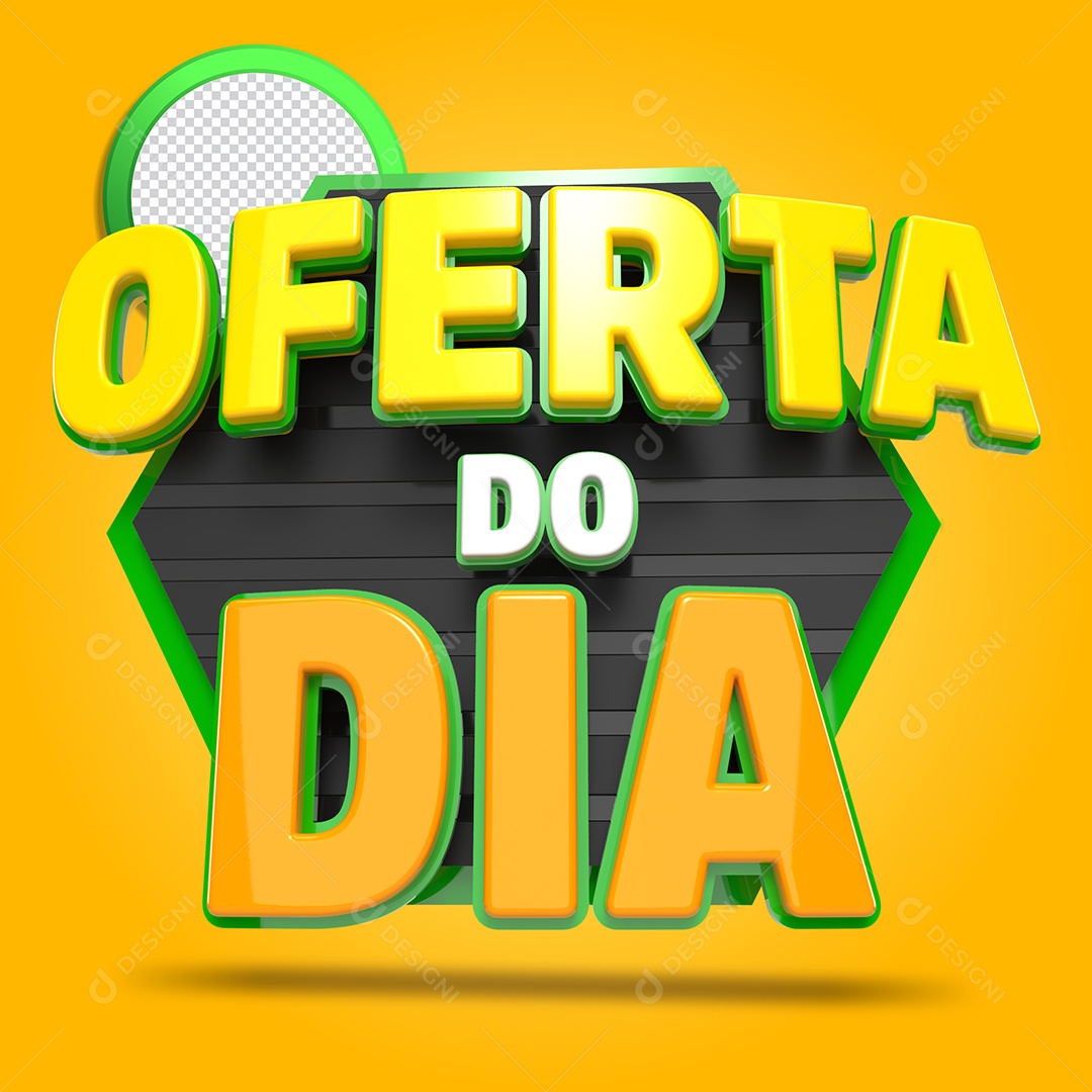 Selo 3D Oferta Do Dia para Composição PSD