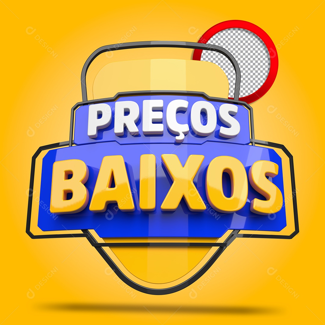 Selo 3D Preços Baixos para Composição PSD