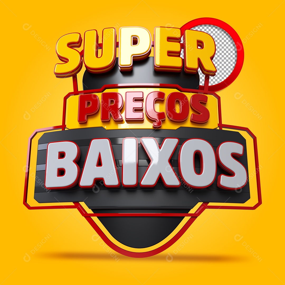 Selo 3D Super Preços Baixos para Composição PSD