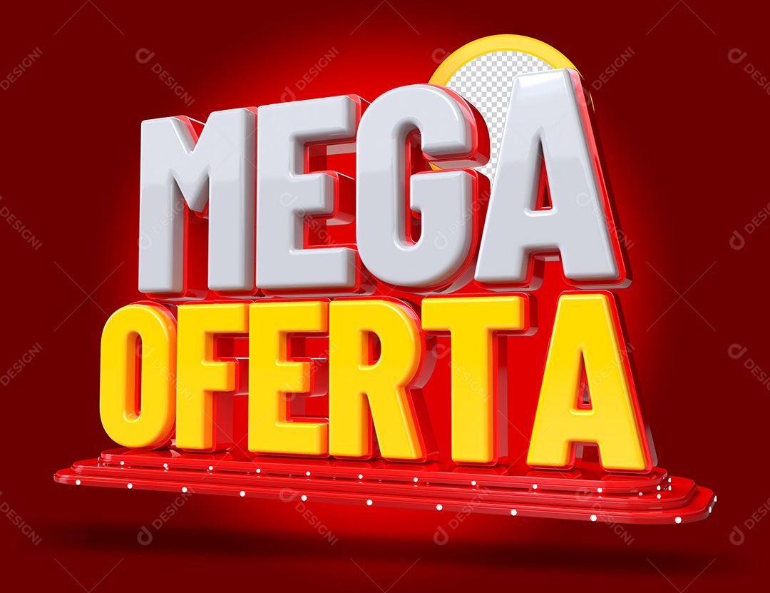 Selo 3D Mega Oferta para Composição PSD