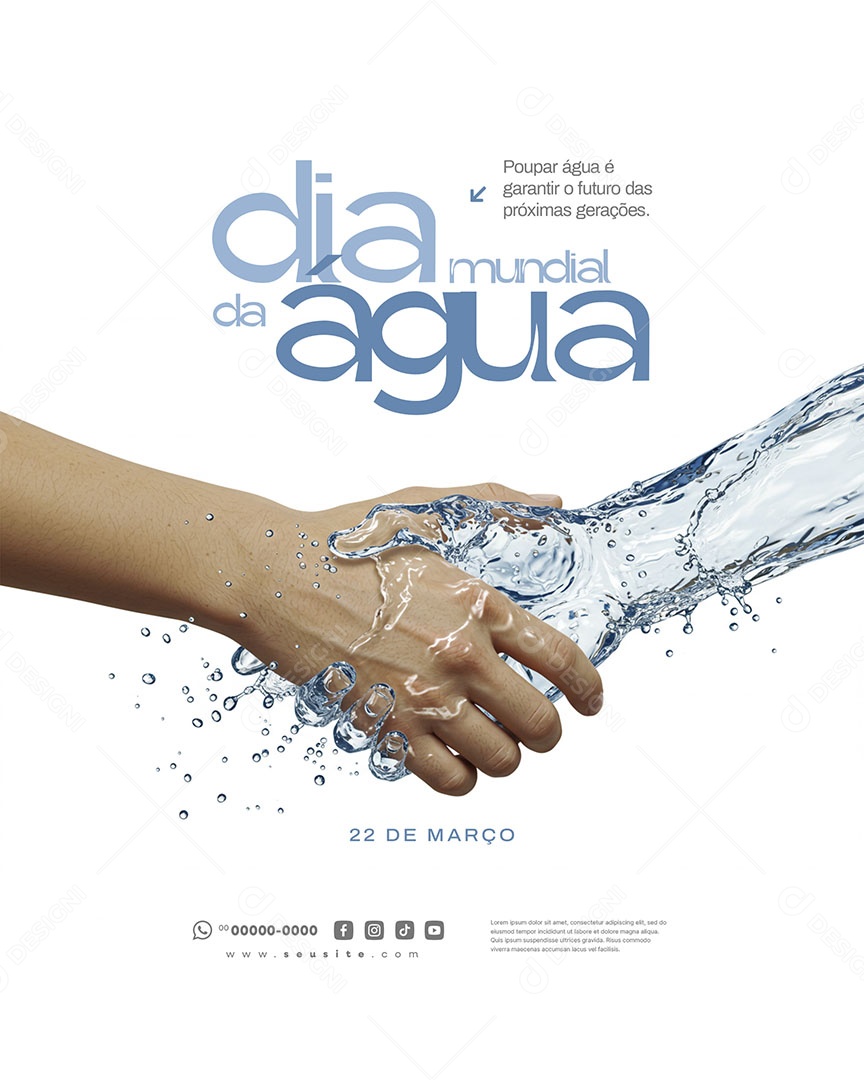 Dia Mundial da Água 22 de Março Social Media PSD Editável