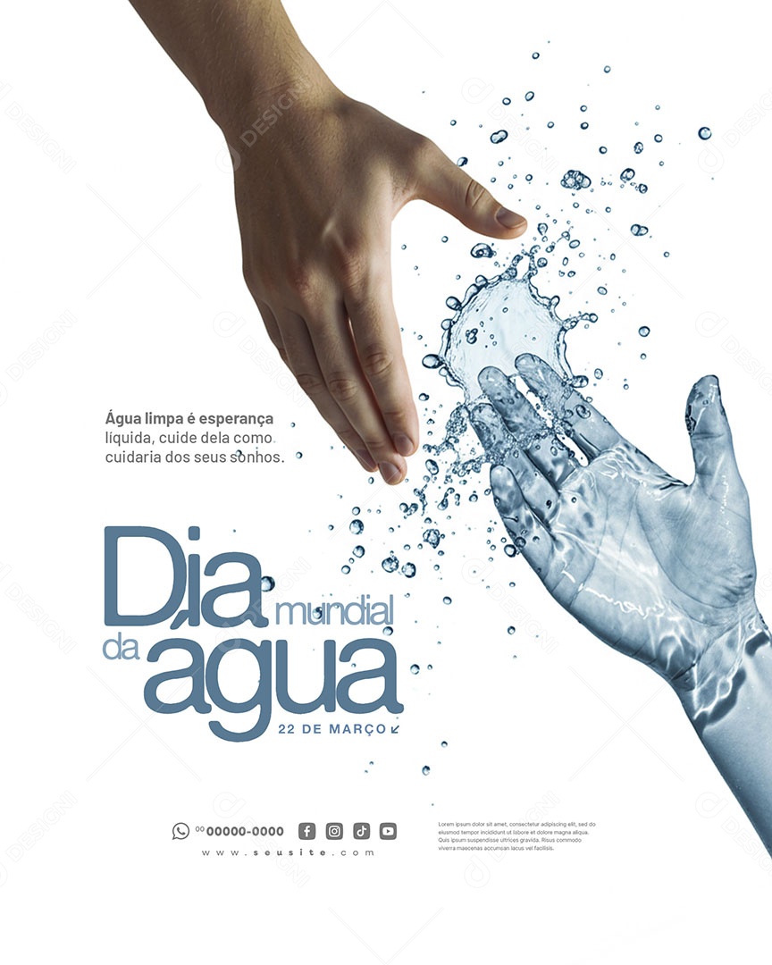 Dia Mundial da Água 22 de Março Social Media PSD Editável