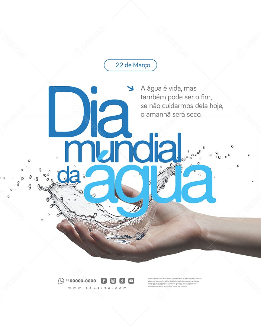 Dia Mundial da Água 22 de Março Social Media PSD Editável