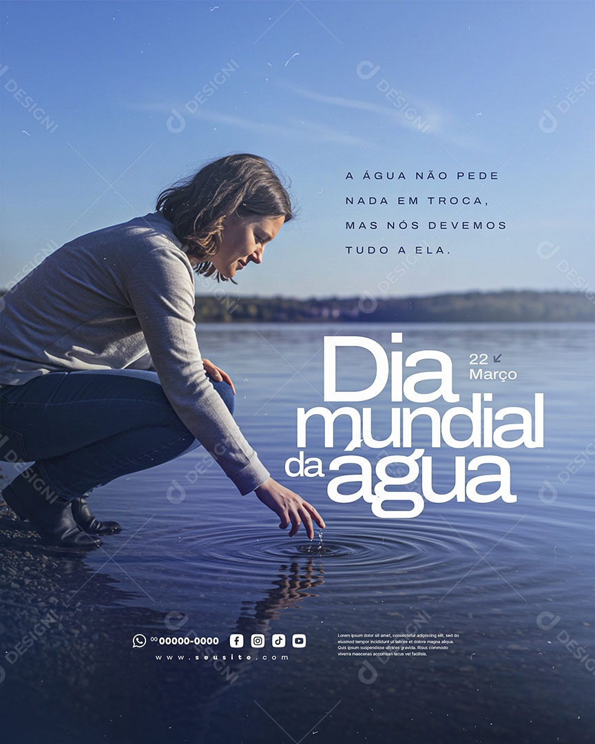 Dia Mundial da Água 22 de Março Social Media PSD Editável