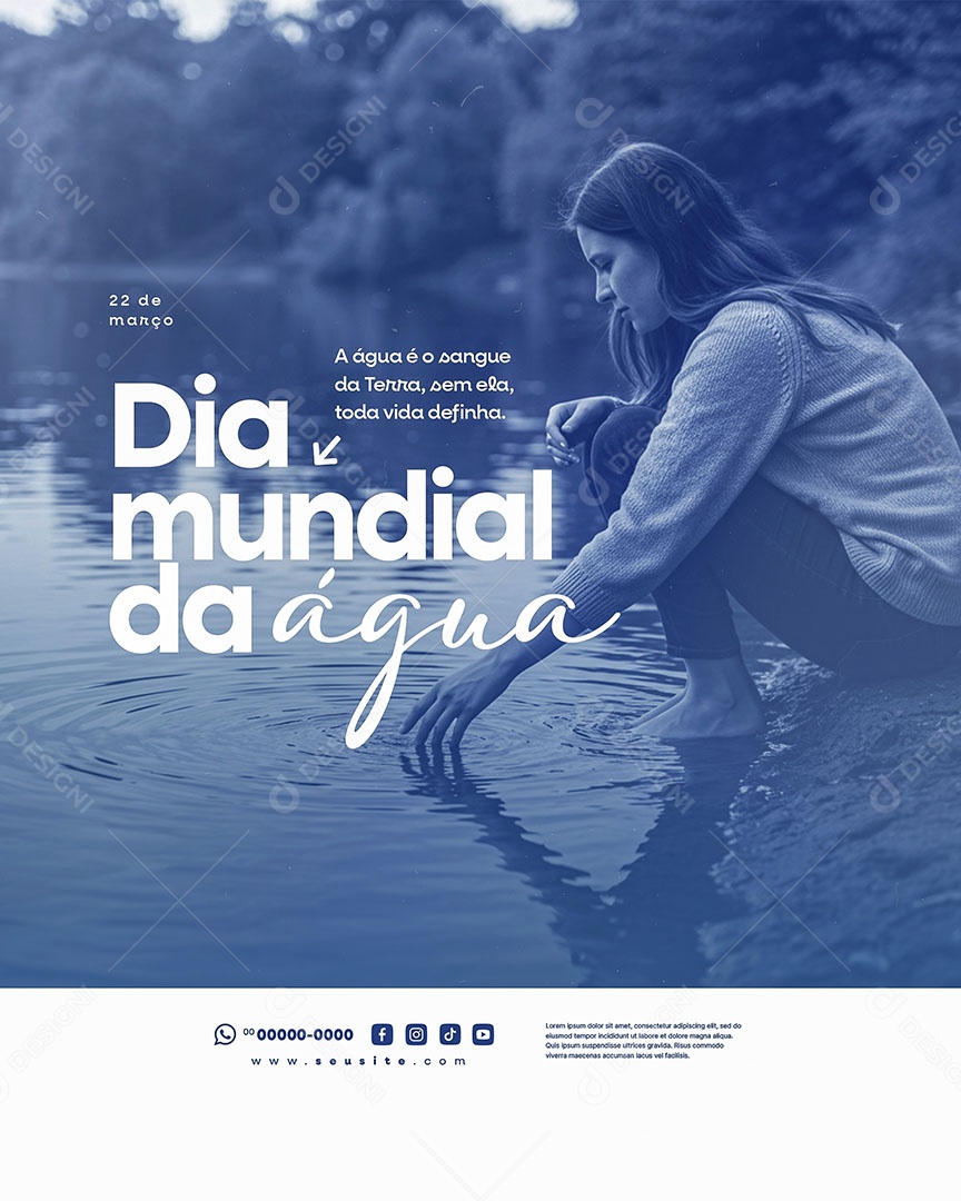Dia Mundial da Água 22 de Março Social Media PSD Editável