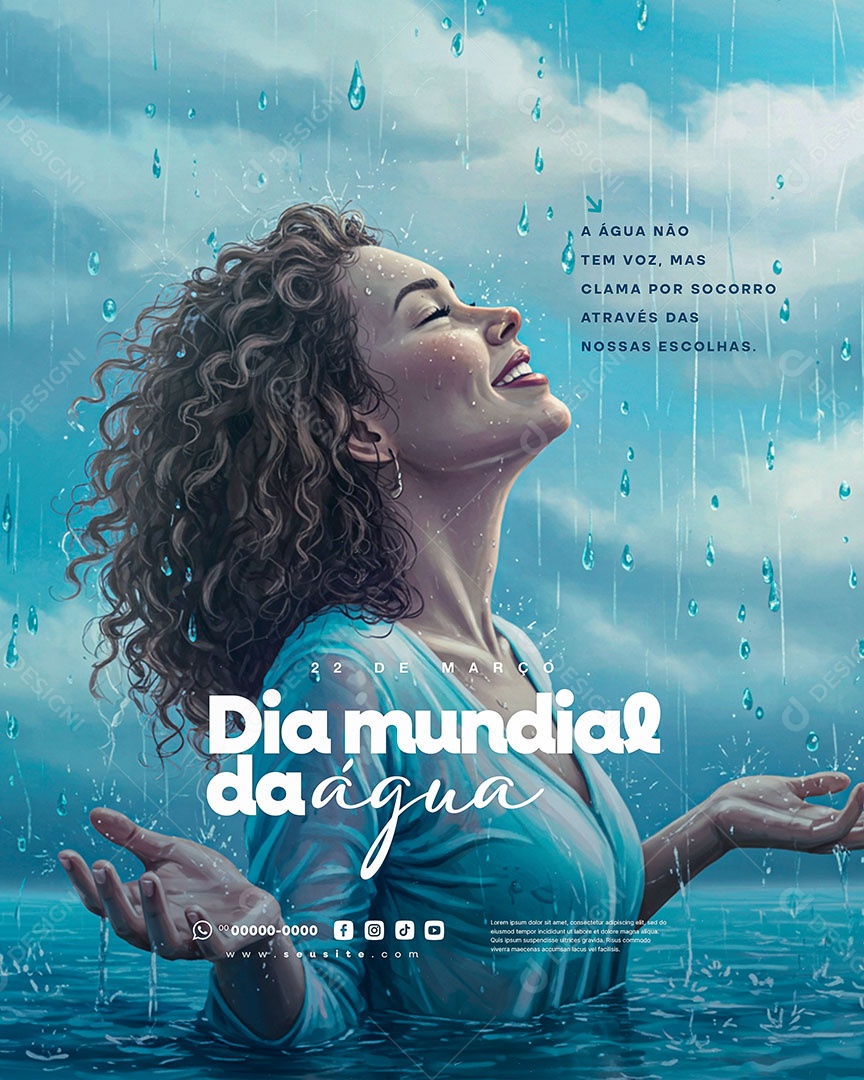 Dia Mundial da Água 22 de Março Social Media PSD Editável