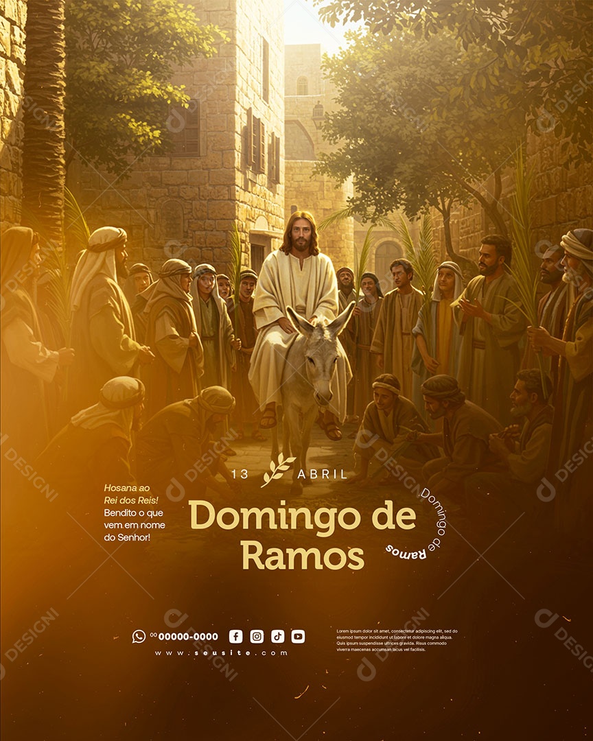 Domingo de Ramos 13 de Abril Social Media PSD Editável