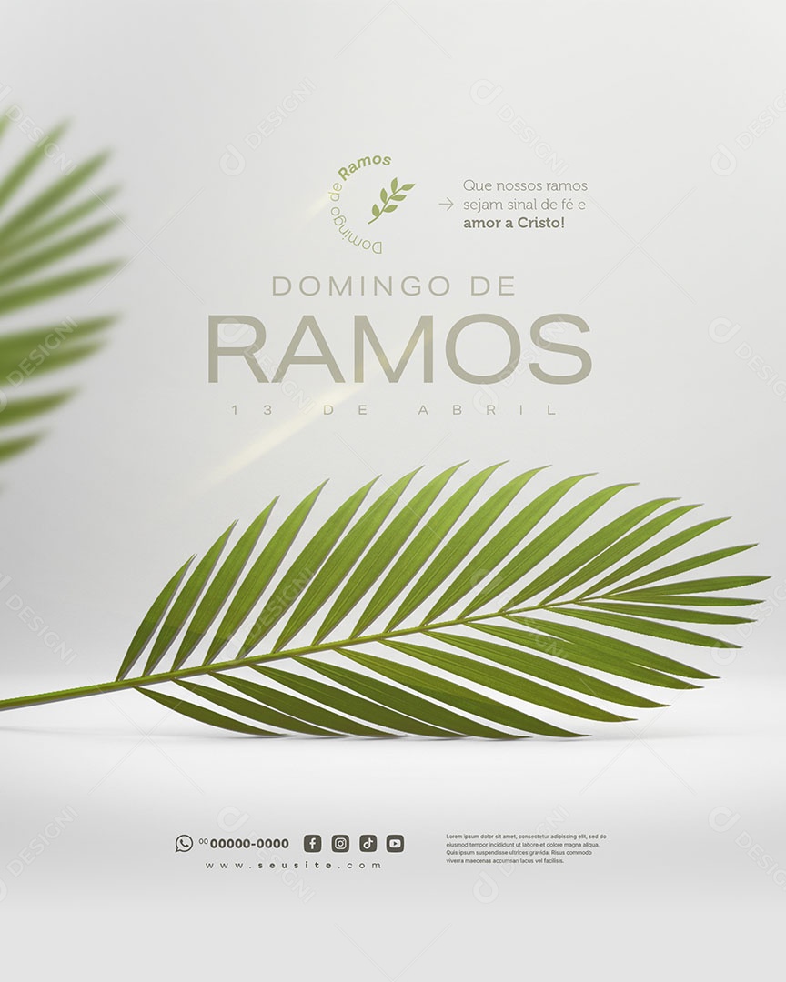 Domingo de Ramos 13 de Abril Social Media PSD Editável