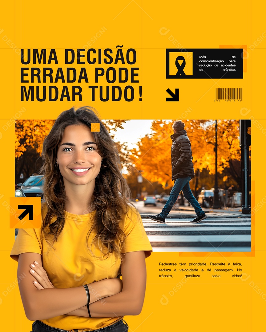 Maio Amarelo Uma Decisão Errada Pode Mudar Tudo Social Media PSD Editável
