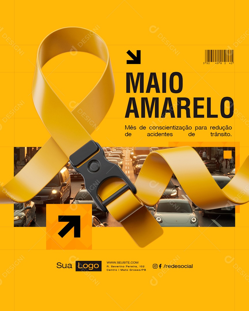 Maio Amarelo Mês de Conscientização Social Media PSD Editável