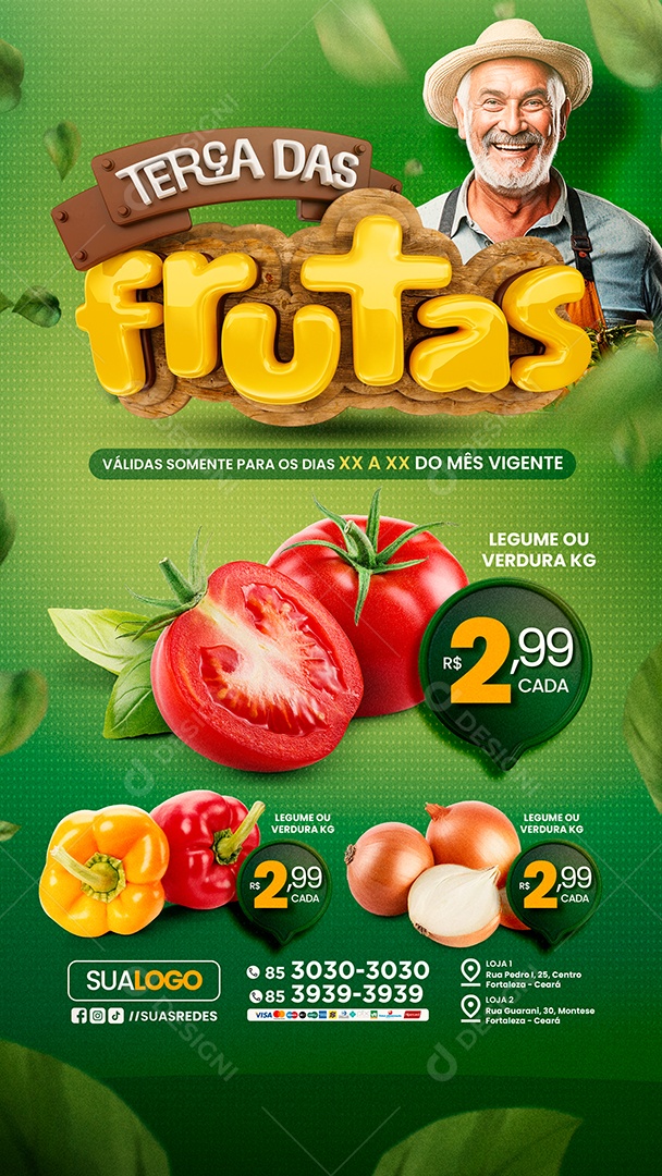 Story Hortifruti Terça das Frutas Social Media PSD Editável