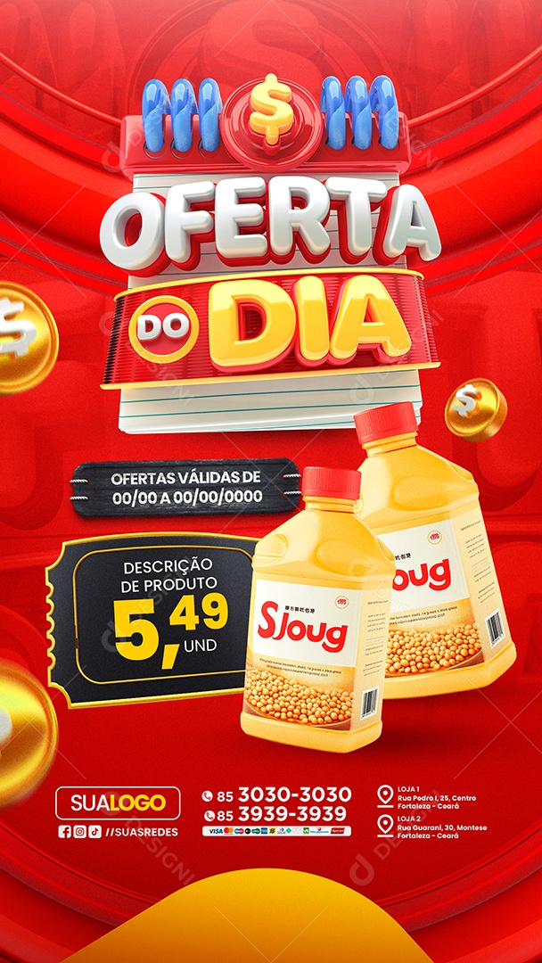 Story Supermercado Oferta do Dia Social Media PSD Editável