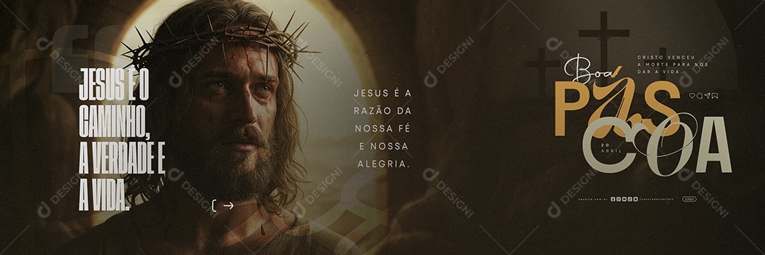 Carrossel Boa Páscoa 20 de Abril Social Media PSD Editável
