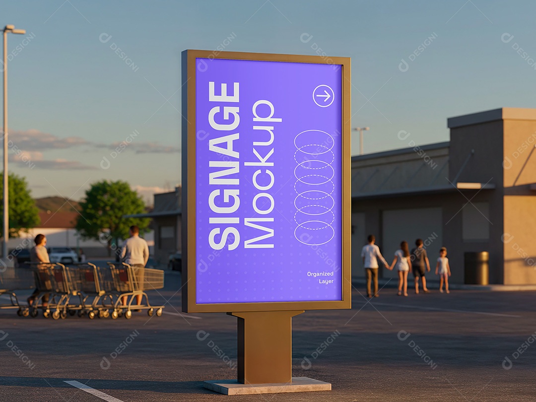 Outdoor no Estacionamento Mockup PSD Editável