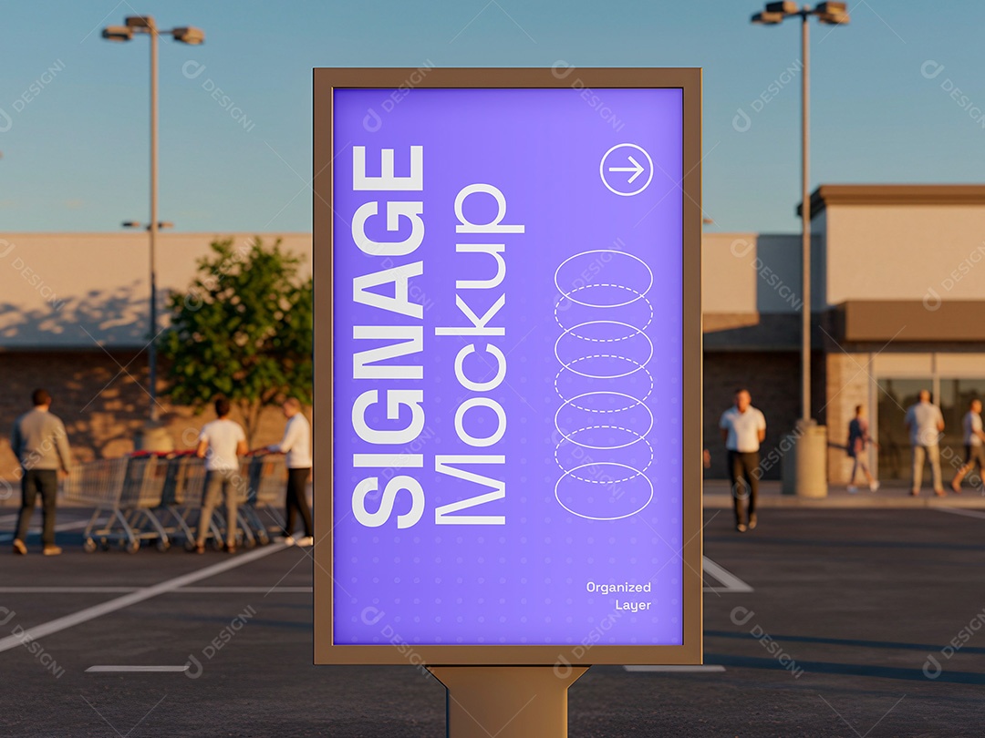 Outdoor no Estacionamento Mockup PSD Editável