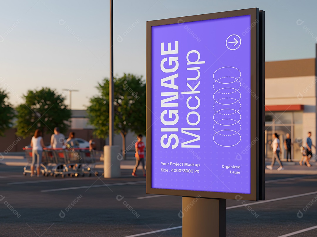 Outdoor no Estacionamento Mockup PSD Editável