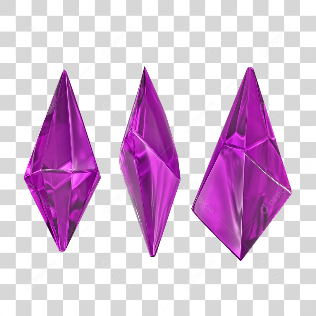 Cristal Roxo PNG Transparente