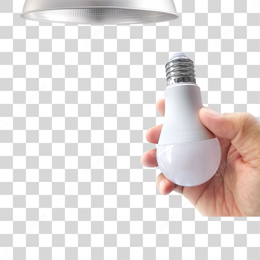 Mão Segurando Lâmpada PNG Transparente